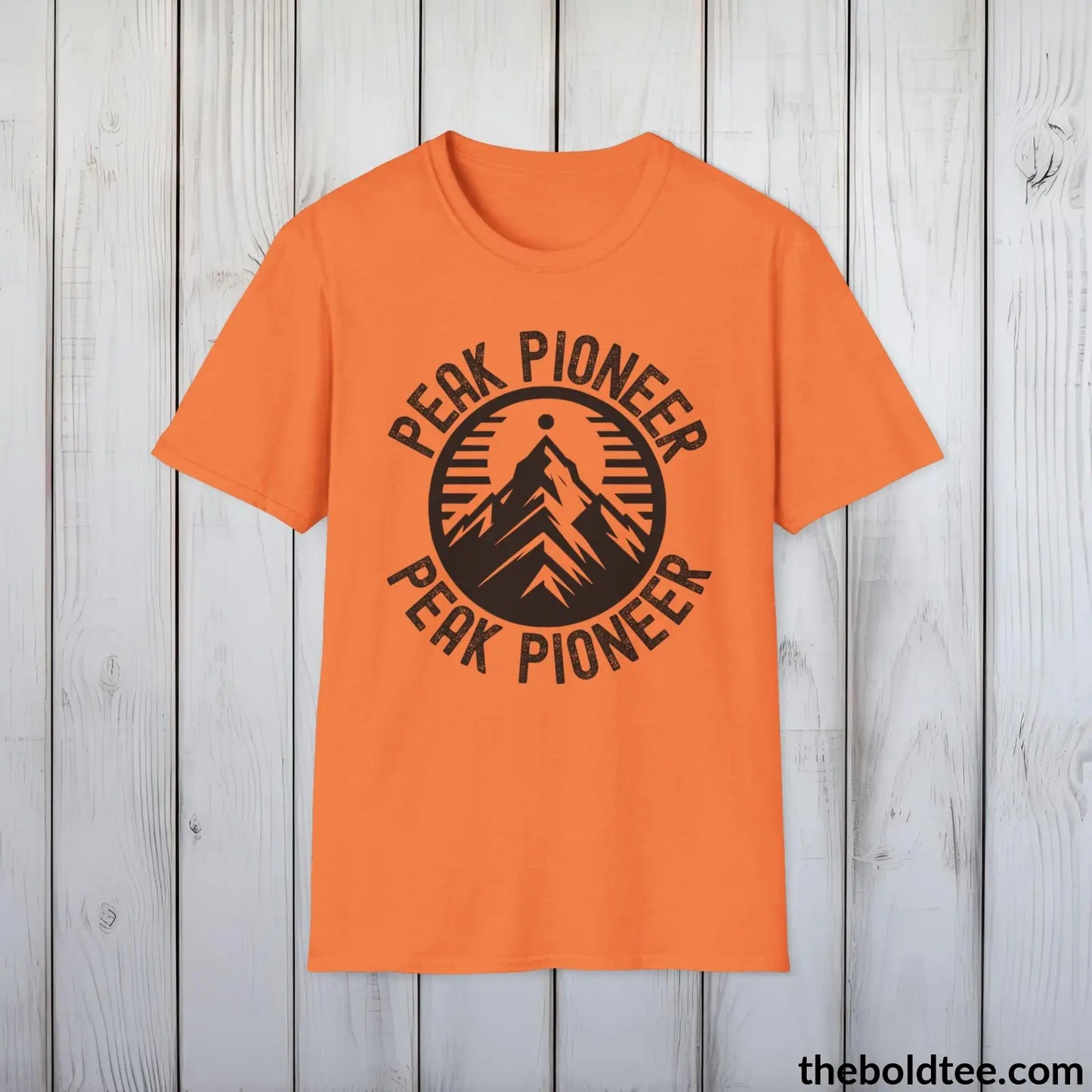 T-Shirt Heather Orange / S PEAK PIONEER Hiking Tee - Sustainable & Soft Cotton Crewneck Unisex T-Shirt - 8 Trendy Colors