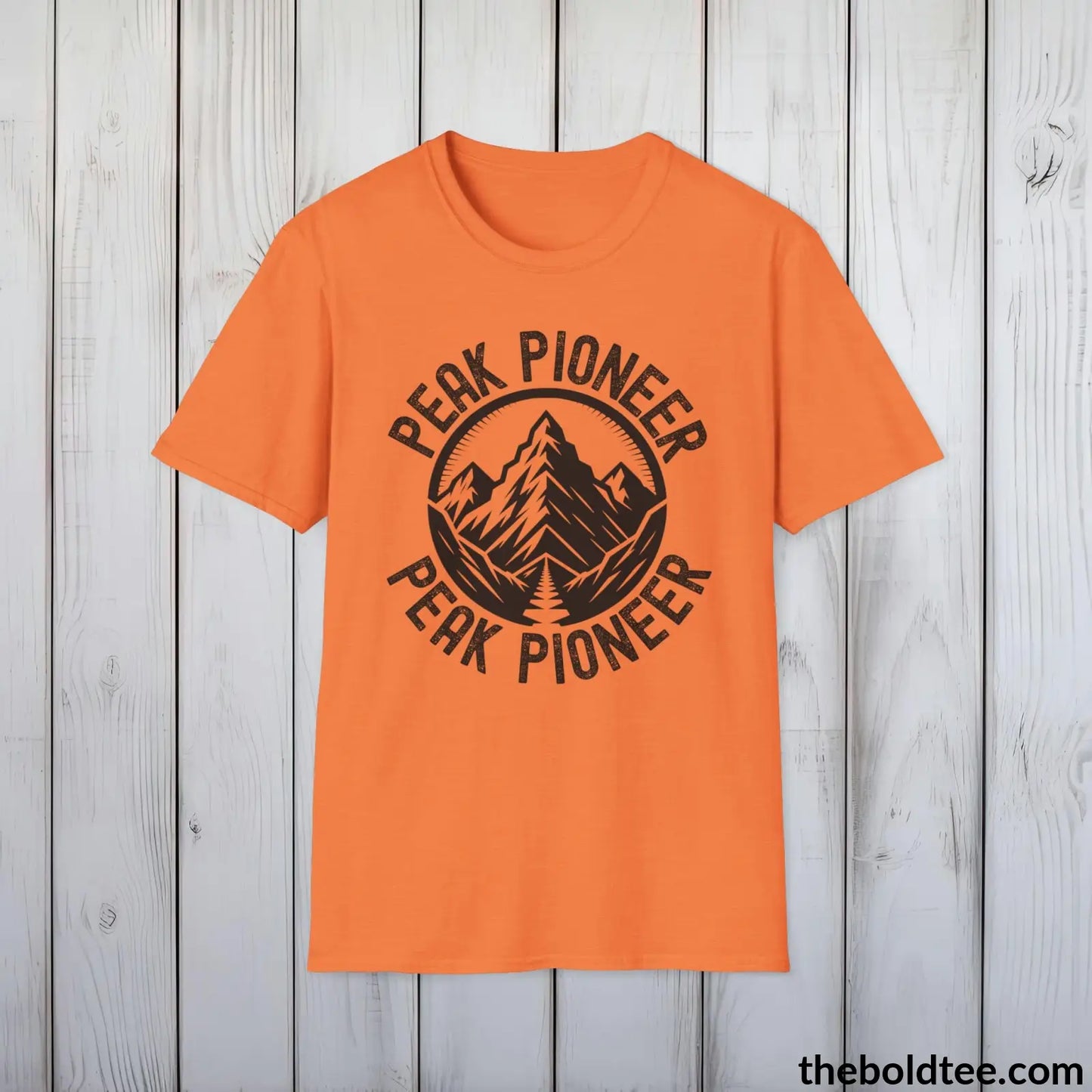 T-Shirt Heather Orange / S PEAK PIONEER Hiking Tee - Sustainable & Soft Cotton Crewneck Unisex T-Shirt - 8 Trendy Colors