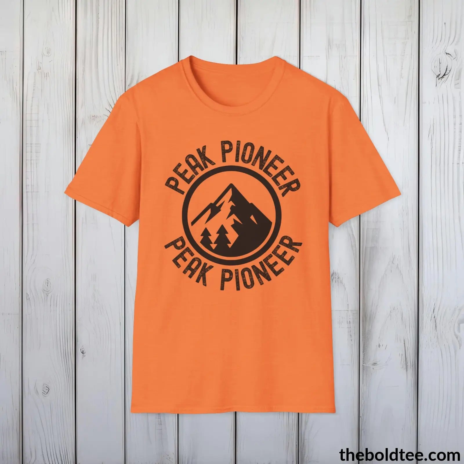 T-Shirt Heather Orange / S PEAK PIONEER Hiking Tee - Sustainable & Soft Cotton Crewneck Unisex T-Shirt - 8 Trendy Colors