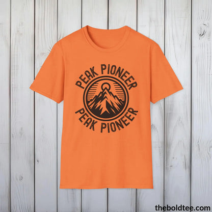 T-Shirt Heather Orange / S PEAK PIONEER Hiking Tee - Sustainable & Soft Cotton Crewneck Unisex T-Shirt - 8 Trendy Colors
