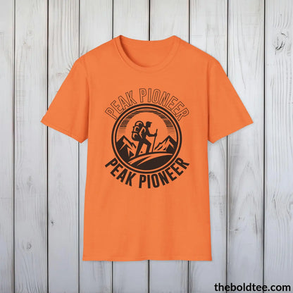 T-Shirt Heather Orange / S PEAK PIONEER Hiking Tee - Sustainable & Soft Cotton Crewneck Unisex T-Shirt - 8 Trendy Colors