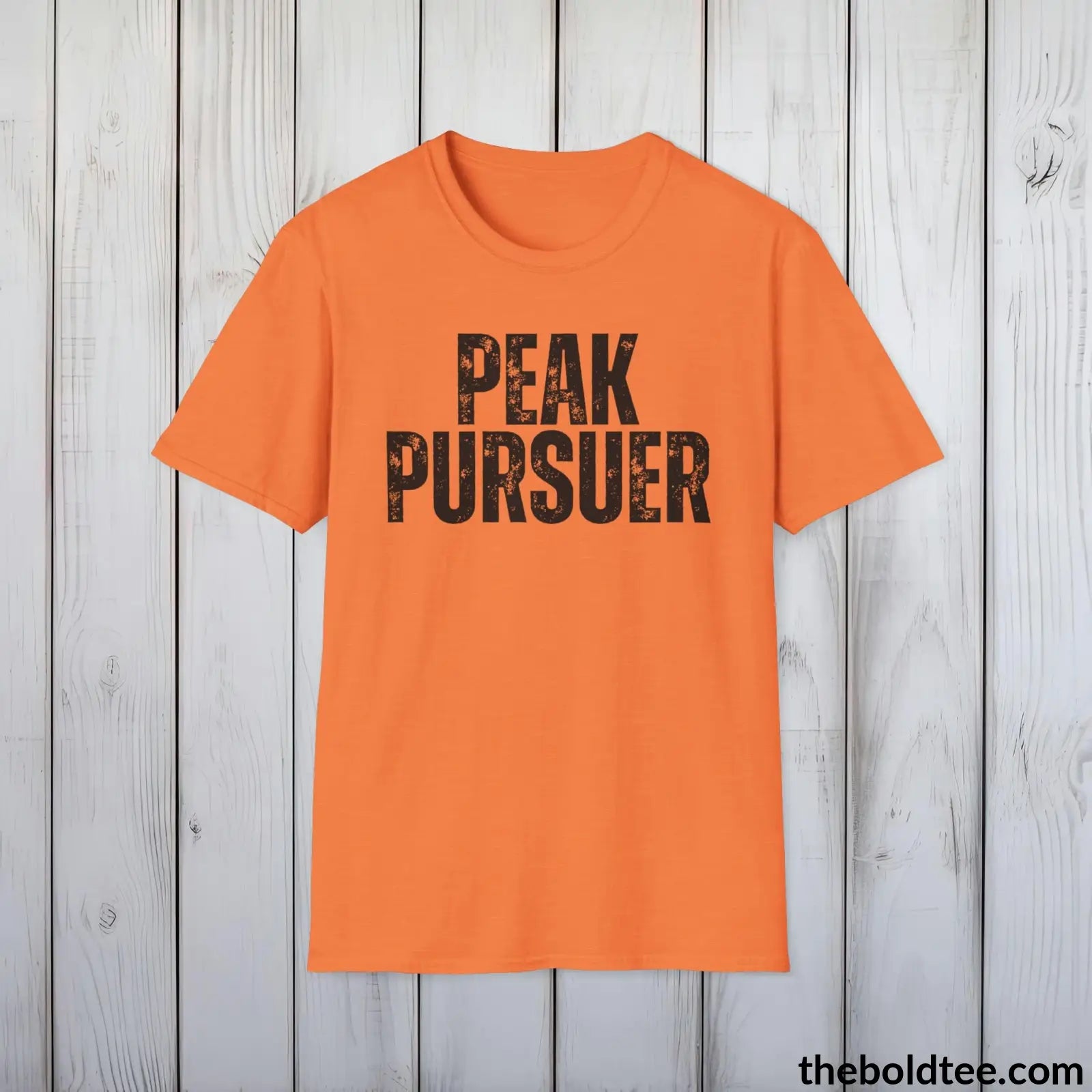 T-Shirt Heather Orange / S PEAK PURSUER Hiking Tee - Sustainable & Soft Cotton Crewneck Unisex T-Shirt - 8 Trendy Colors