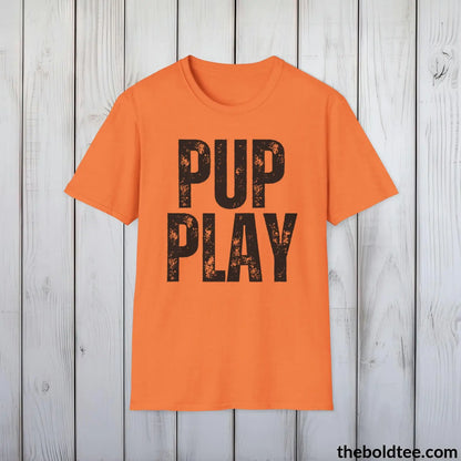 T-Shirt Heather Orange / S PUP PLAY Tee - Sustainable & Soft Cotton Crewneck Unisex T-Shirt - 9 Bold Colors