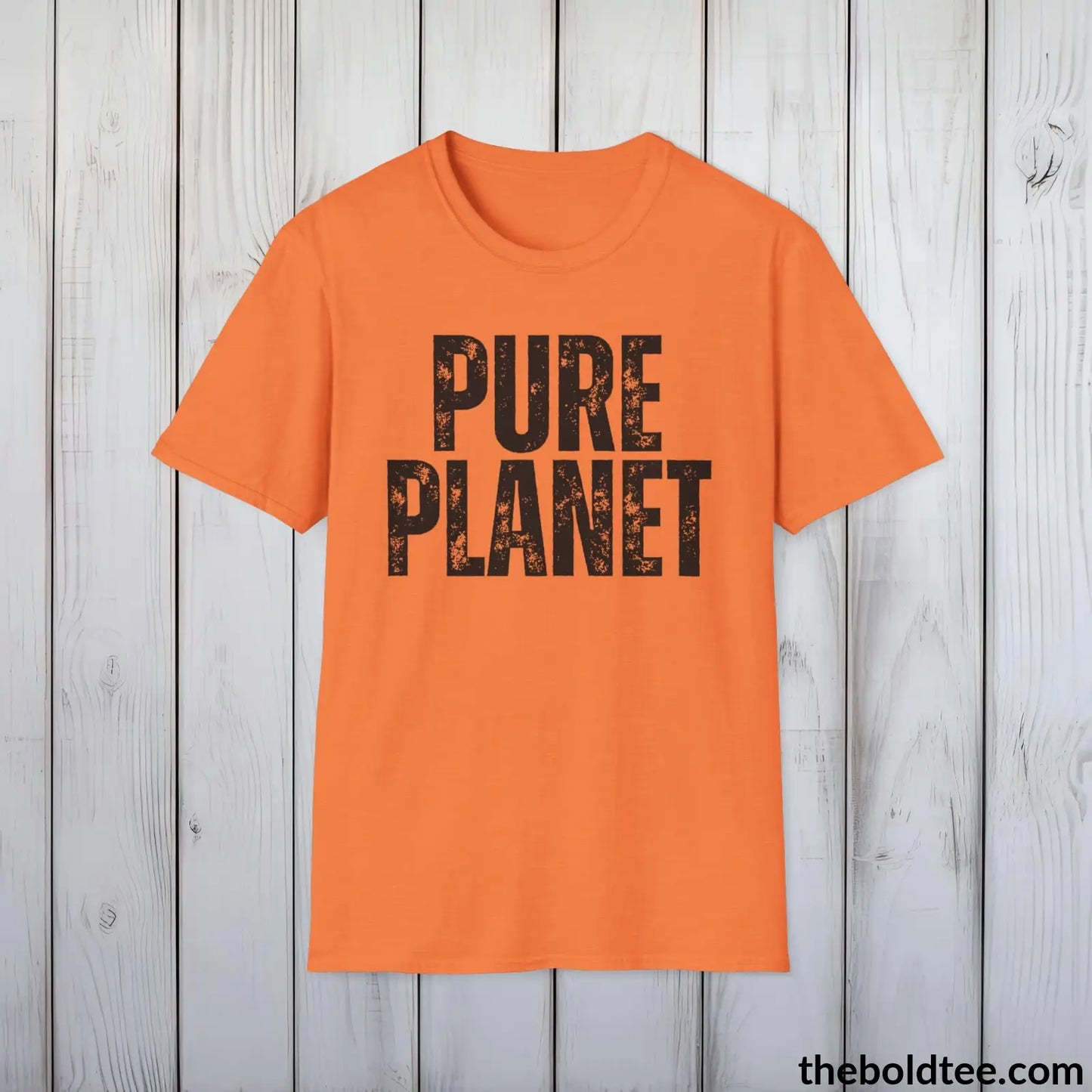 T-Shirt Heather Orange / S PURE PLANET Tee - Casual, Sustainable & Soft Cotton Crewneck Unisex T-Shirt - 9 Bold Colors