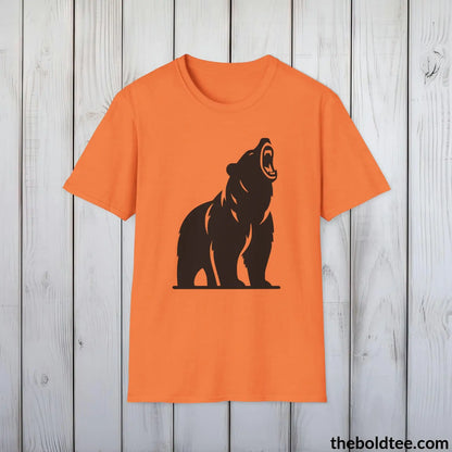 T-Shirt Heather Orange / S Roaring Bear Tee - Bold Urban Cotton T-Shirt - 9 Bright Colors Available