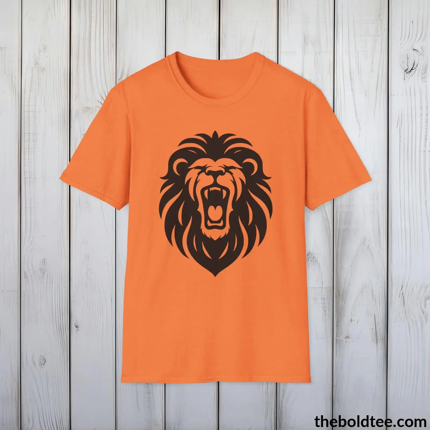 T-Shirt Heather Orange / S Roaring Lion Tee - Bold Urban Cotton T-Shirt - 9 Bright Colors Available