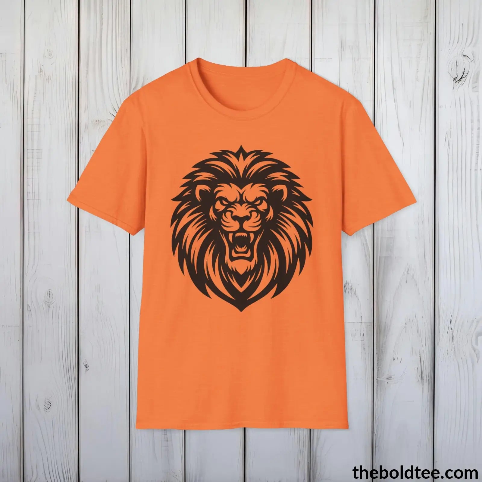 T-Shirt Heather Orange / S Roaring Lion Tee - Bold Urban Cotton T-Shirt - 9 Bright Colors Available