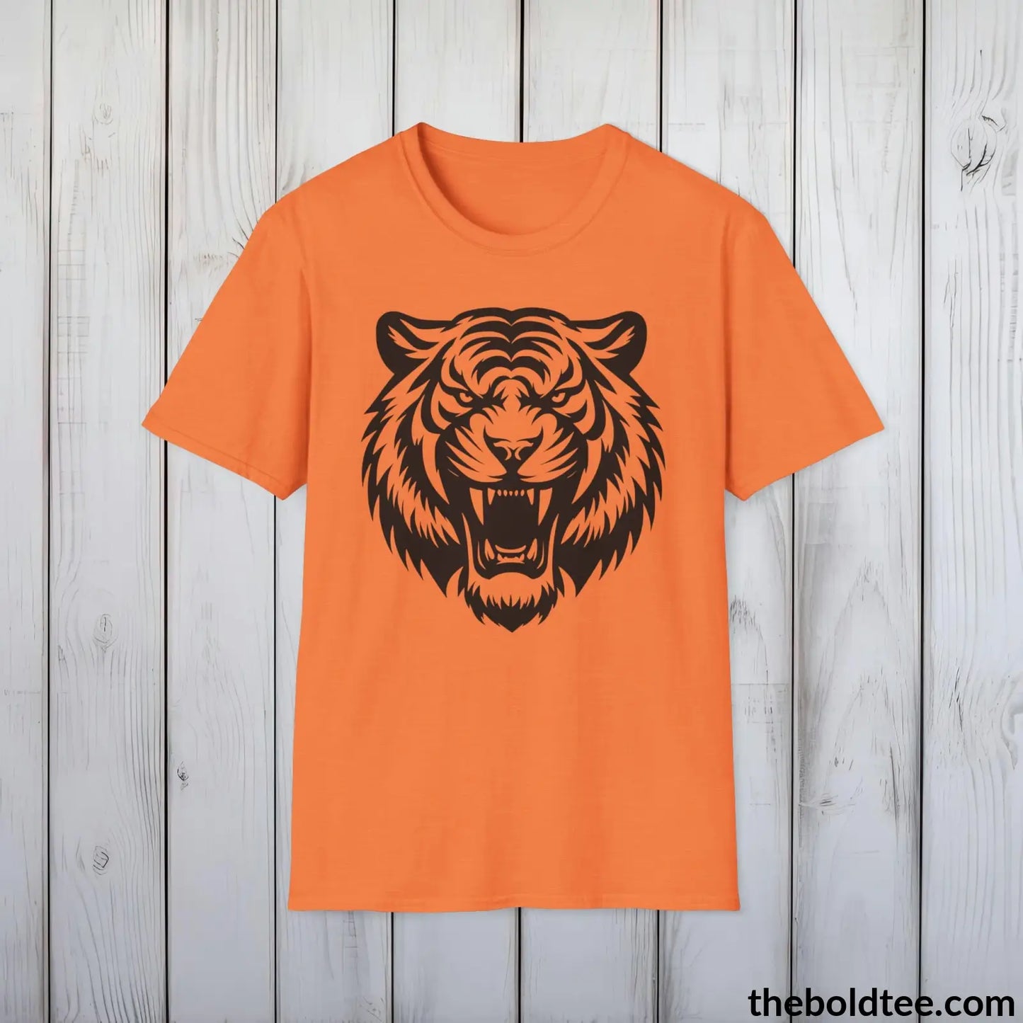 T-Shirt Heather Orange / S Roaring Tiger Tee - Casual, Sustainable & Soft Cotton Crewneck Unisex T-Shirt - in 9 Bold Colors