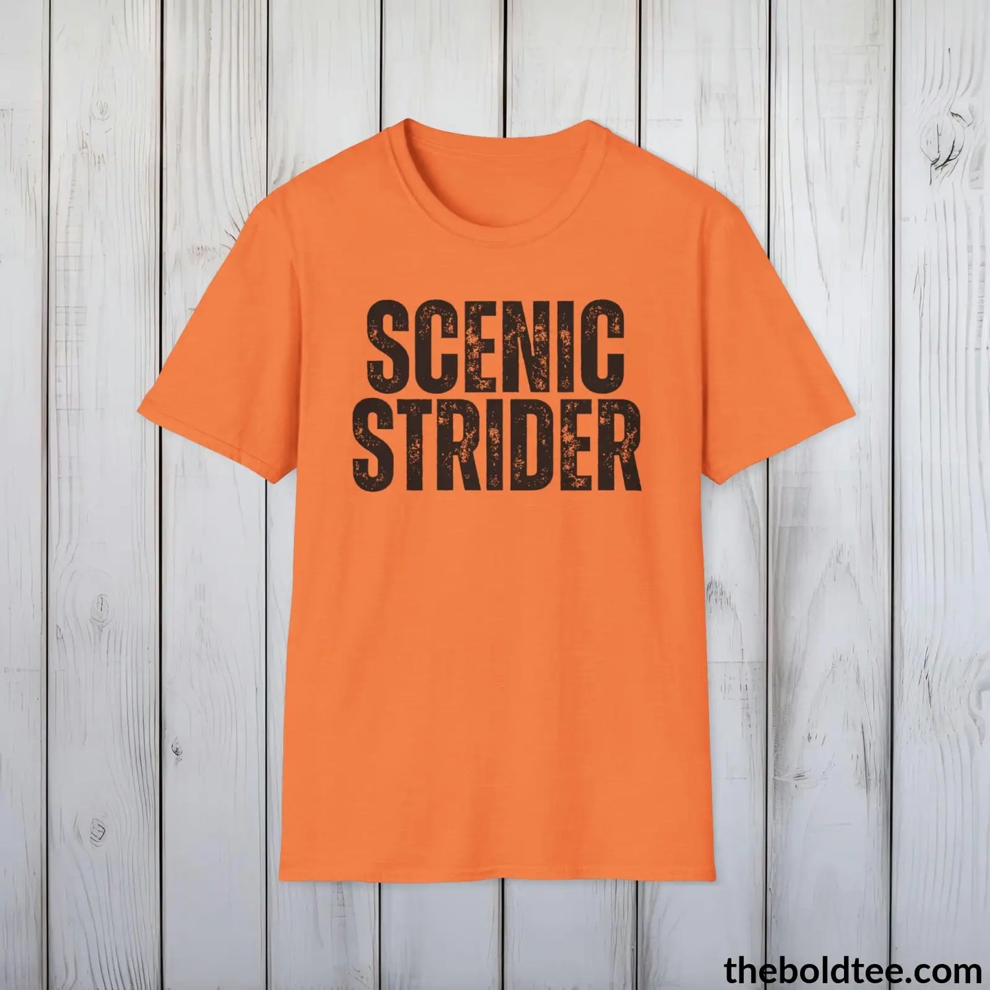 T-Shirt Heather Orange / S SCENIC STRIDER Hiking Tee - Sustainable & Soft Cotton Crewneck Unisex T-Shirt - 8 Trendy Colors