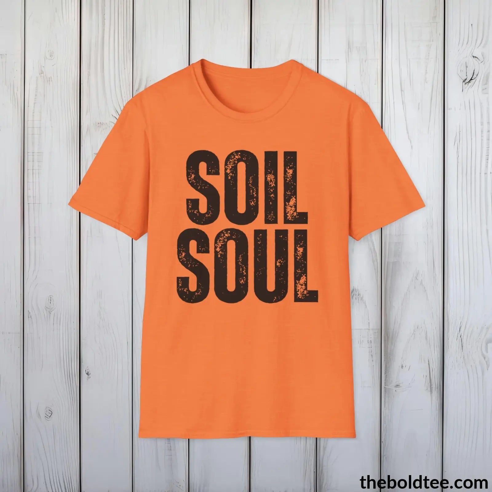 T-Shirt Heather Orange / S SOIL SOUL Gardening Tee - Soft & Strong Cotton Crewneck Unisex T-Shirt - 8 Trendy Colors