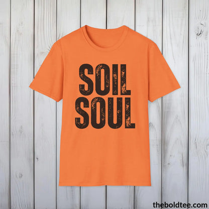 T-Shirt Heather Orange / S SOIL SOUL Gardening Tee - Soft & Strong Cotton Crewneck Unisex T-Shirt - 8 Trendy Colors