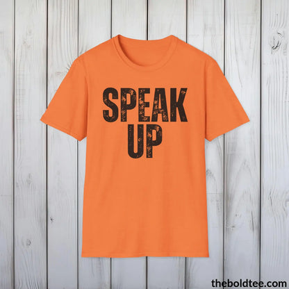 T-Shirt Heather Orange / S SPEAK UP Mental Health Awareness Tee - Soft Cotton Crewneck Unisex T-Shirt - 8 Trendy Colors