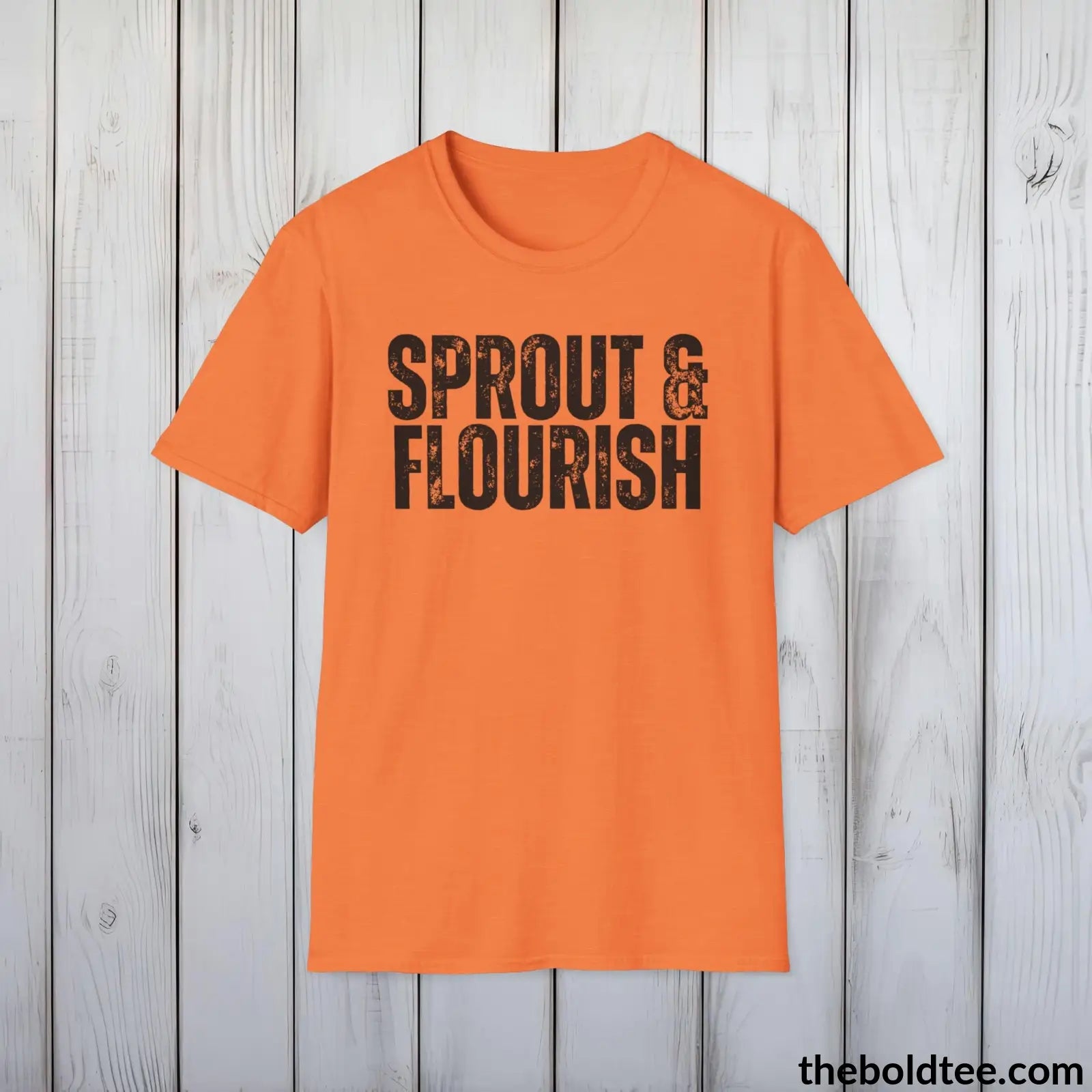 T-Shirt Heather Orange / S SPROUT & FLOURISH Gardening Tee - Soft & Strong Cotton Crewneck Unisex T-Shirt - 8 Trendy Colors