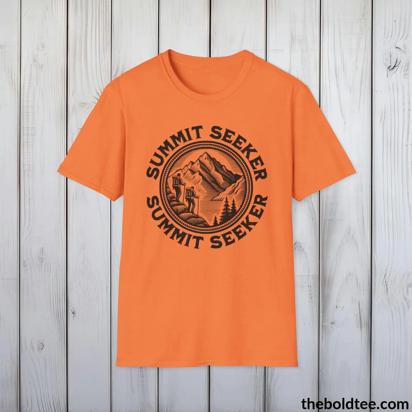 T-Shirt Heather Orange / S SUMMIT SEEKER Hiking Tee - Sustainable & Soft Cotton Crewneck Unisex T-Shirt - 8 Trendy Colors