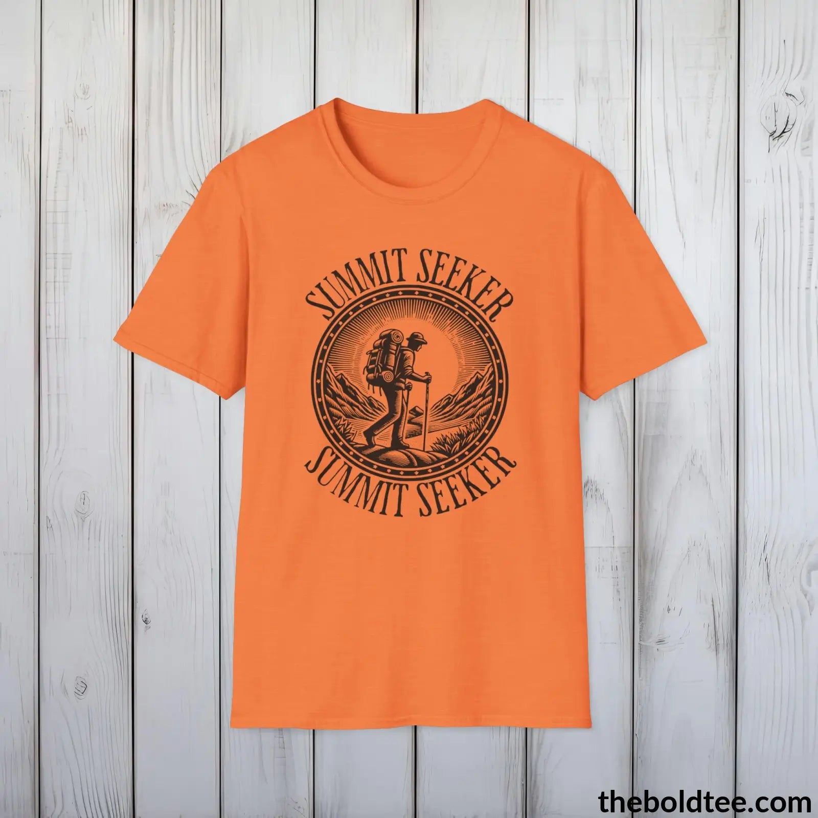 T-Shirt Heather Orange / S SUMMIT SEEKER Hiking Tee - Sustainable & Soft Cotton Crewneck Unisex T-Shirt - 8 Trendy Colors