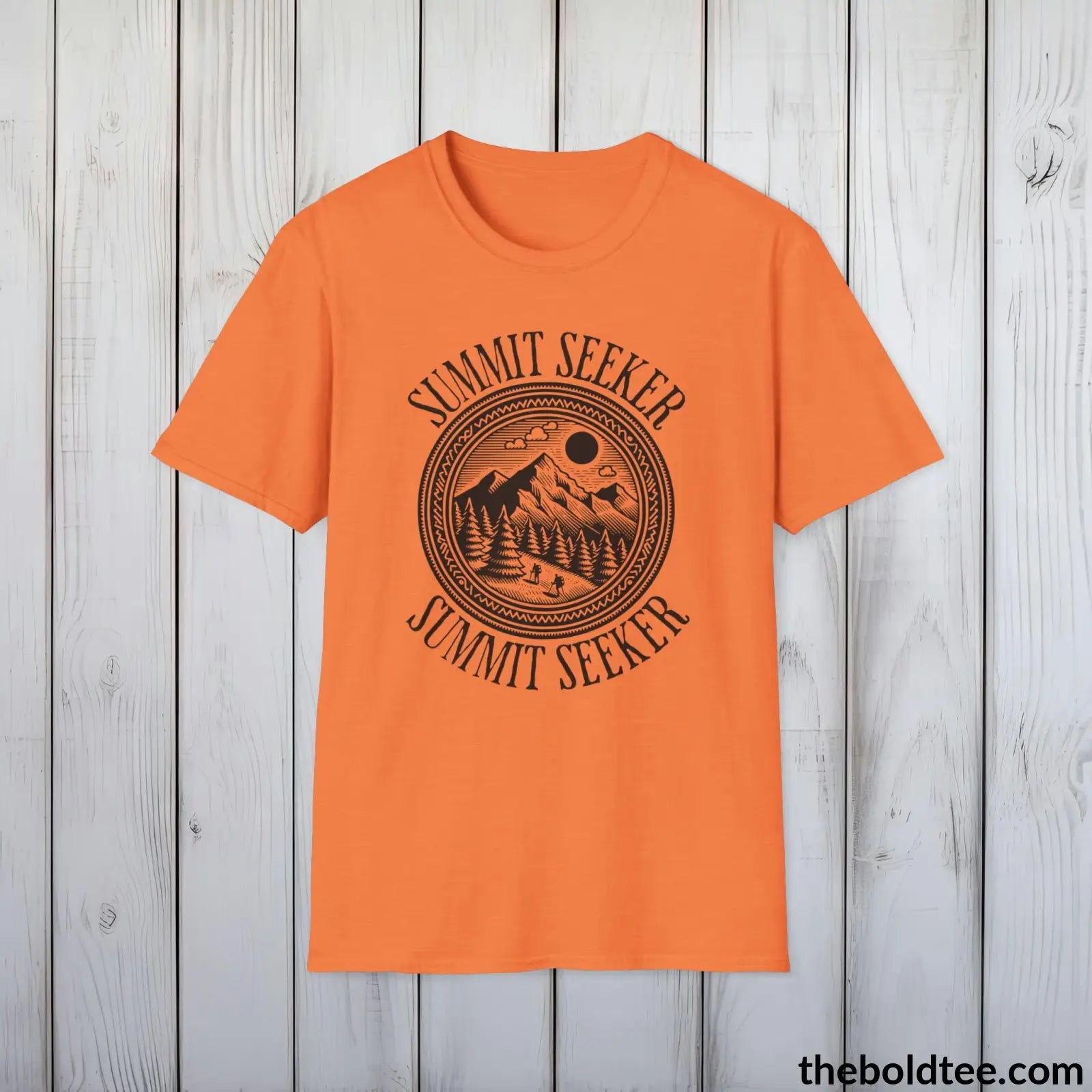 T-Shirt Heather Orange / S SUMMIT SEEKER Hiking Tee - Sustainable & Soft Cotton Crewneck Unisex T-Shirt - 8 Trendy Colors