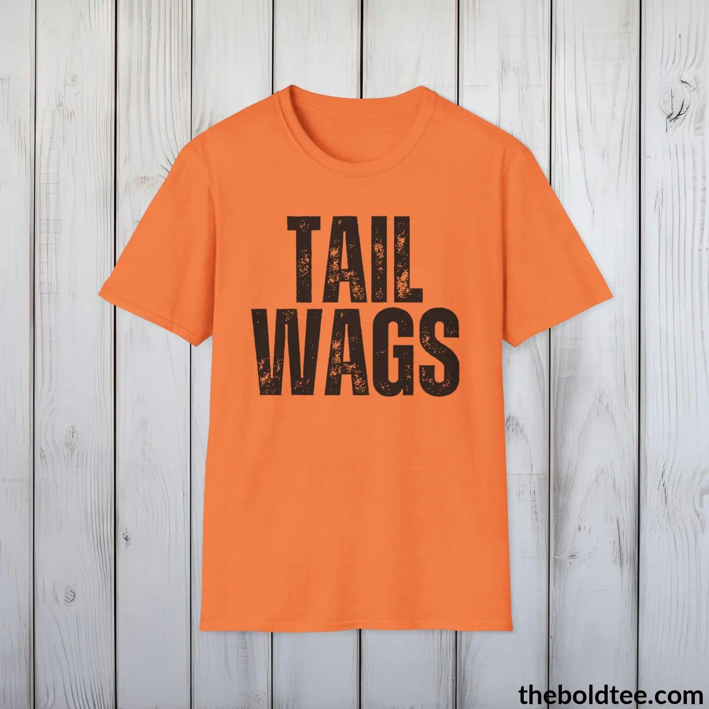 T-Shirt Heather Orange / S TAIL WAGS Tee - Sustainable & Soft Cotton Crewneck Unisex T-Shirt - 9 Bold Colors