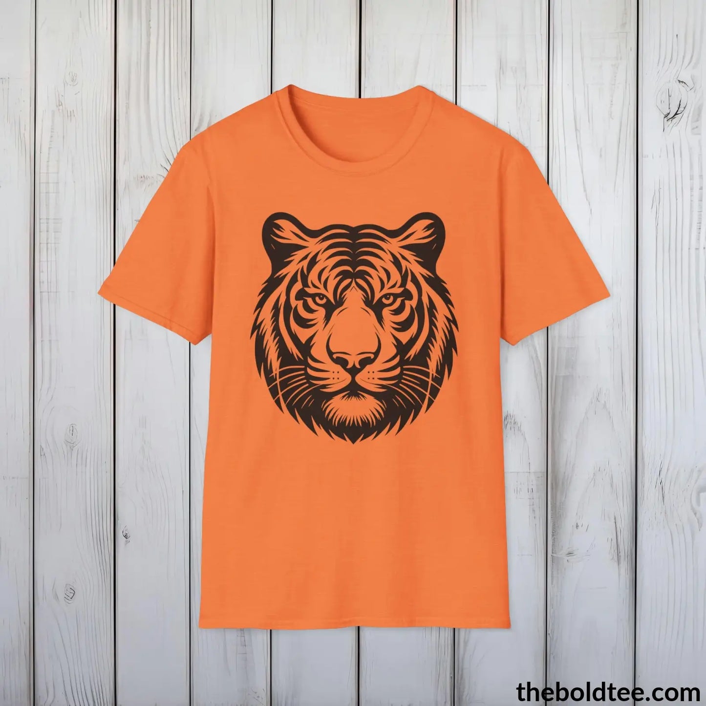 T-Shirt Heather Orange / S Tiger Tee - Casual, Sustainable & Soft Cotton Crewneck Unisex T-Shirt - in 9 Bold Colors