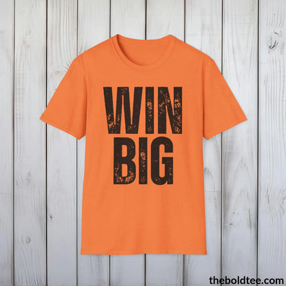 T-Shirt Heather Orange / S WIN BIG Basketball Tee - Sustainable & Soft Cotton Crewneck Unisex T-Shirt - 9 Bold Colors