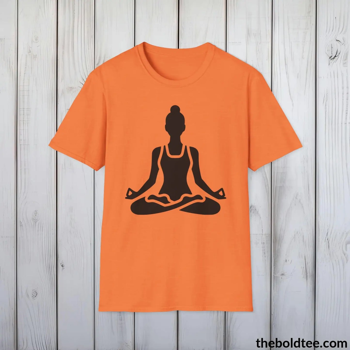 T-Shirt Heather Orange / S Yoga Tee - Sustainable & Soft Cotton Crewneck Unisex T-Shirt - 9 Bold Colors