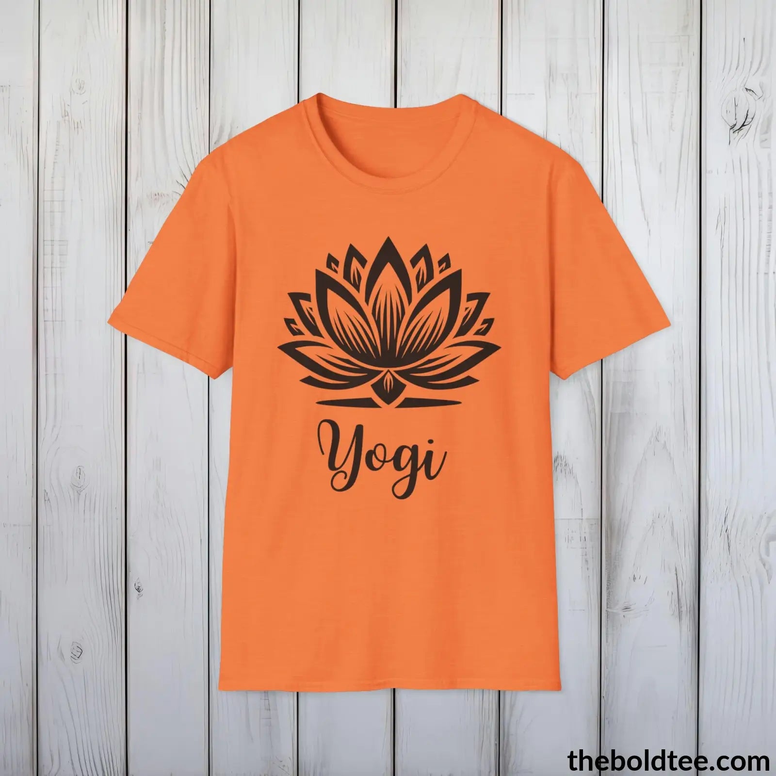 T-Shirt Heather Orange / S Yogi Tee - Sustainable & Soft Cotton Crewneck Unisex T-Shirt - 9 Bold Colors