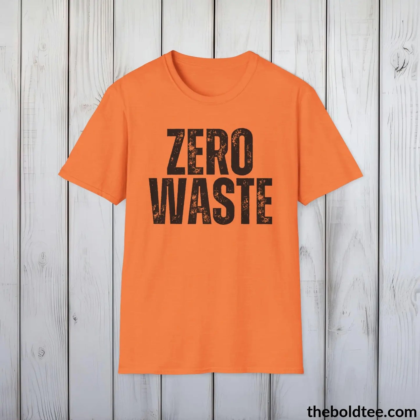 T-Shirt Heather Orange / S ZERO WASTE Tee - Casual, Sustainable & Soft Cotton Crewneck Unisex T-Shirt - 9 Bold Colors