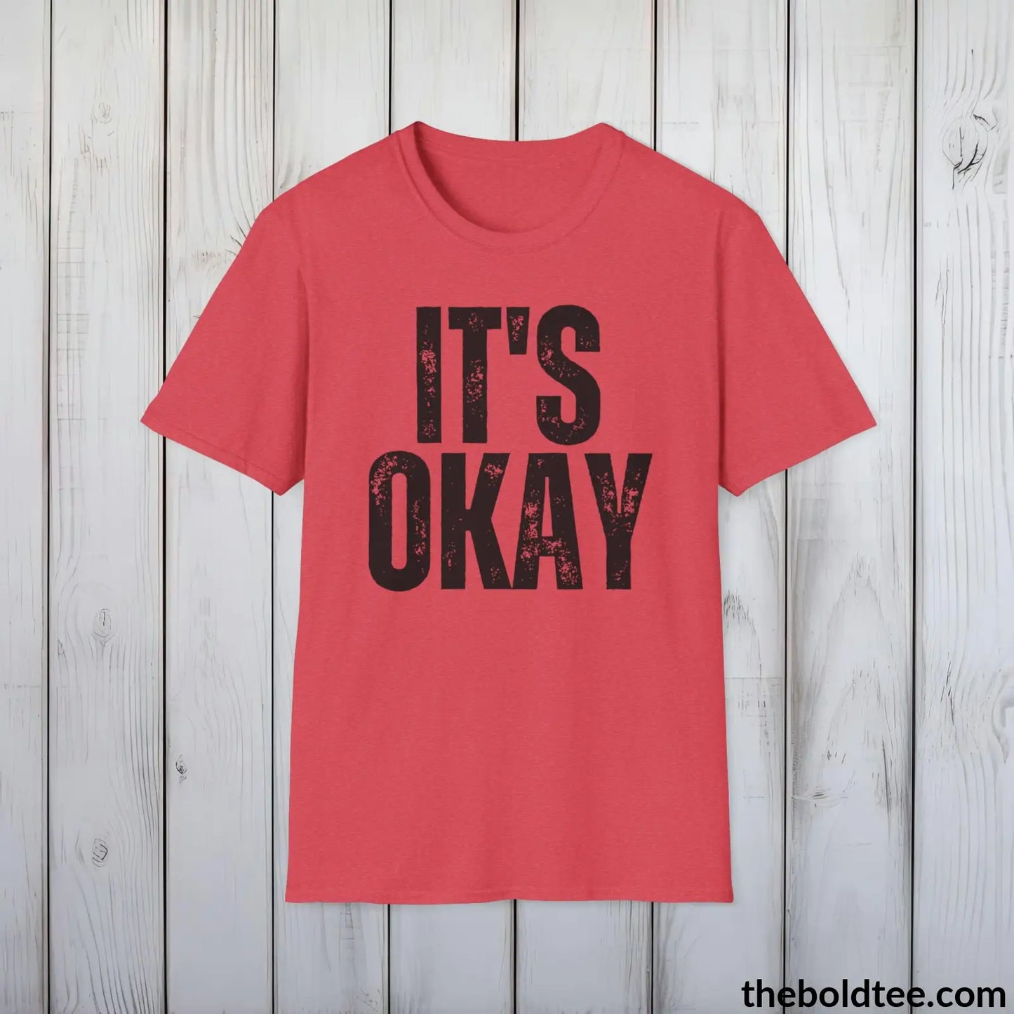 T-Shirt Heather Red / S IT'S OK Mental Health Awareness Tee - Soft Cotton Crewneck Unisex T-Shirt - 8 Trendy Colors