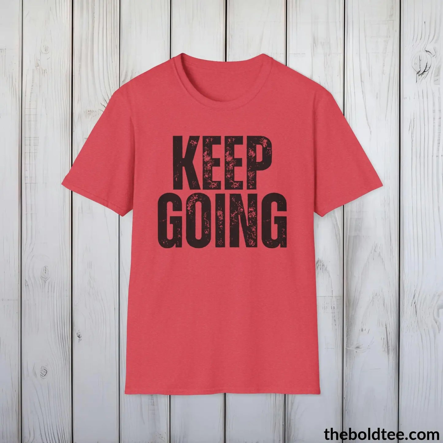 T-Shirt Heather Red / S KEEP GOING Mental Health Awareness Tee - Soft Cotton Crewneck Unisex T-Shirt - 8 Trendy Colors