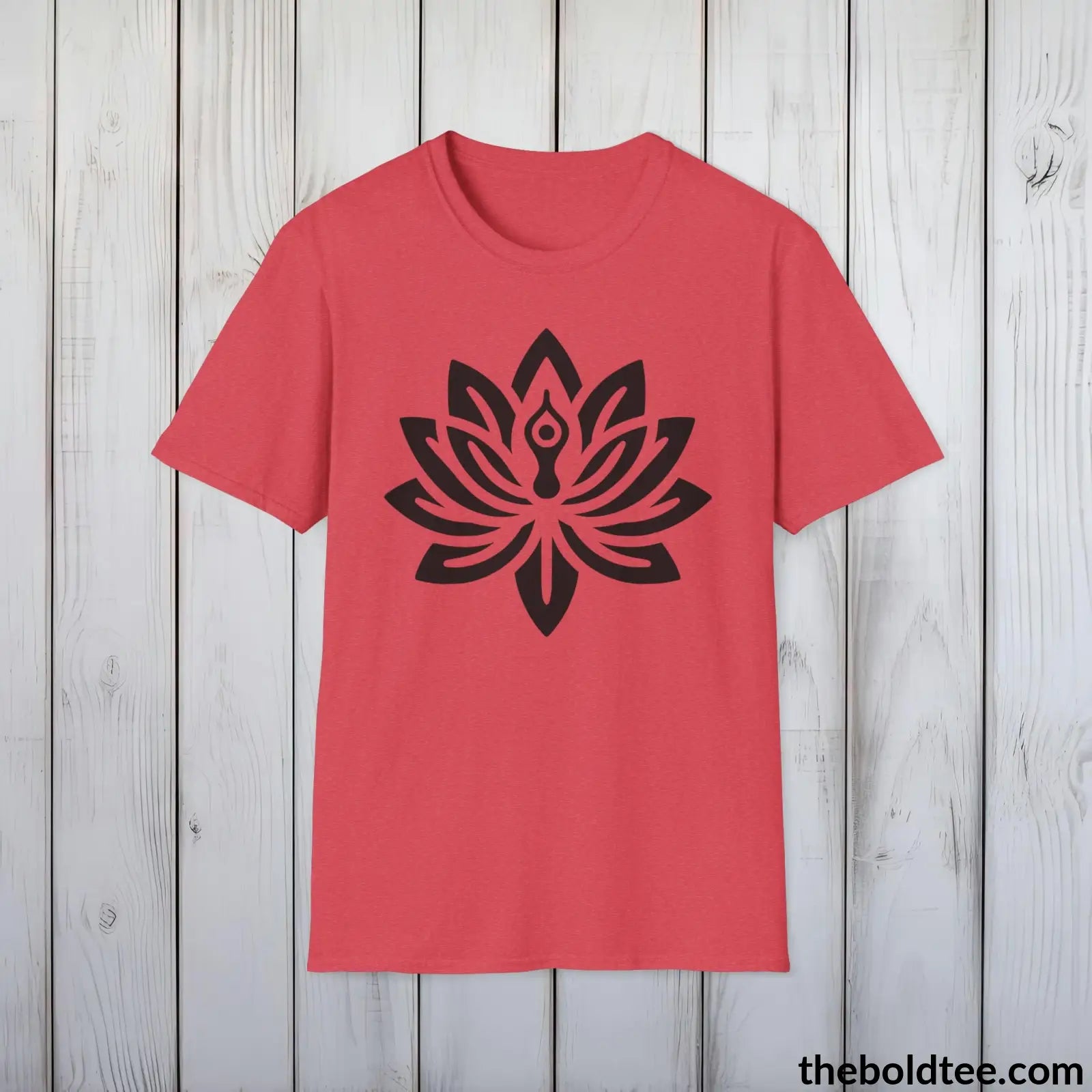 T-Shirt Heather Red / S Peaceful Yoga Tee - Sustainable & Soft Cotton Crewneck Unisex T-Shirt - 8 Serene Colors