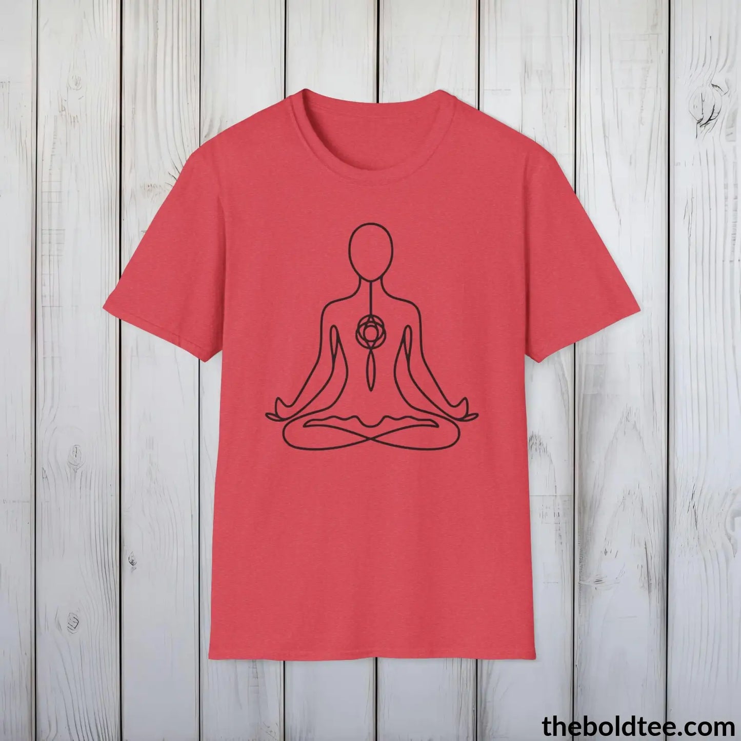 T-Shirt Heather Red / S Peaceful Yoga Tee - Sustainable & Soft Cotton Crewneck Unisex T-Shirt - 8 Serene Colors