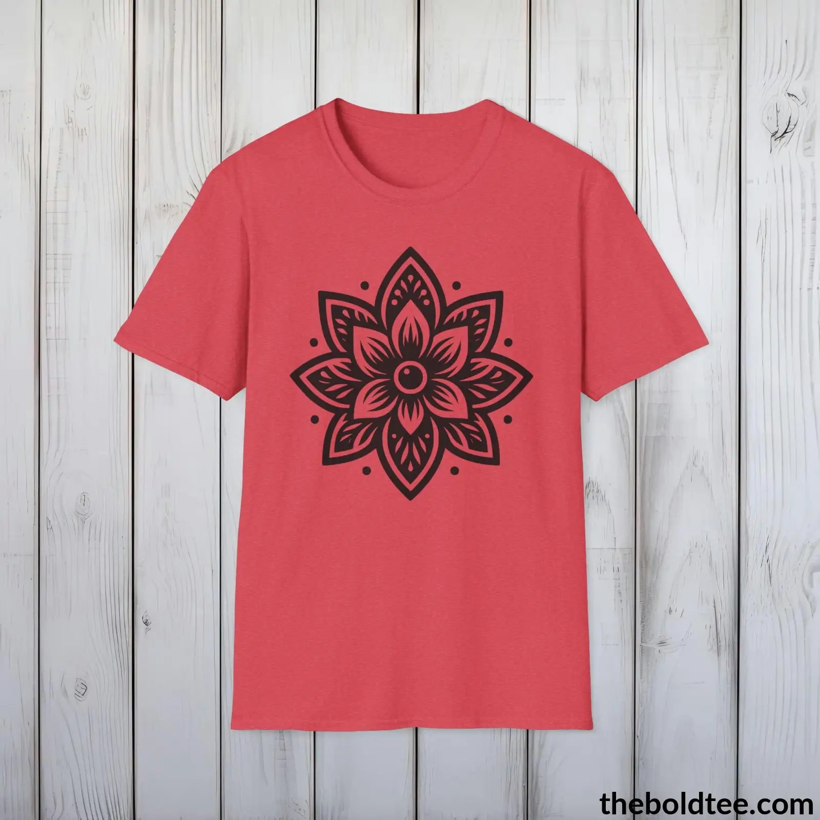 T-Shirt Heather Red / S Peaceful Yoga Tee - Sustainable & Soft Cotton Crewneck Unisex T-Shirt - 8 Serene Colors