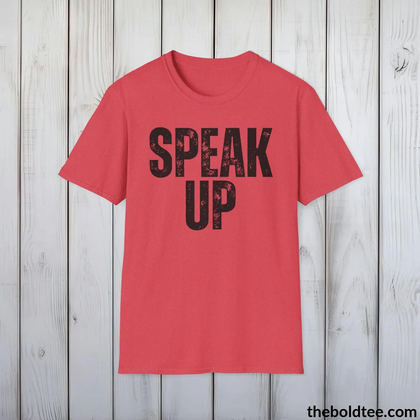 T-Shirt Heather Red / S SPEAK UP Mental Health Awareness Tee - Soft Cotton Crewneck Unisex T-Shirt - 8 Trendy Colors