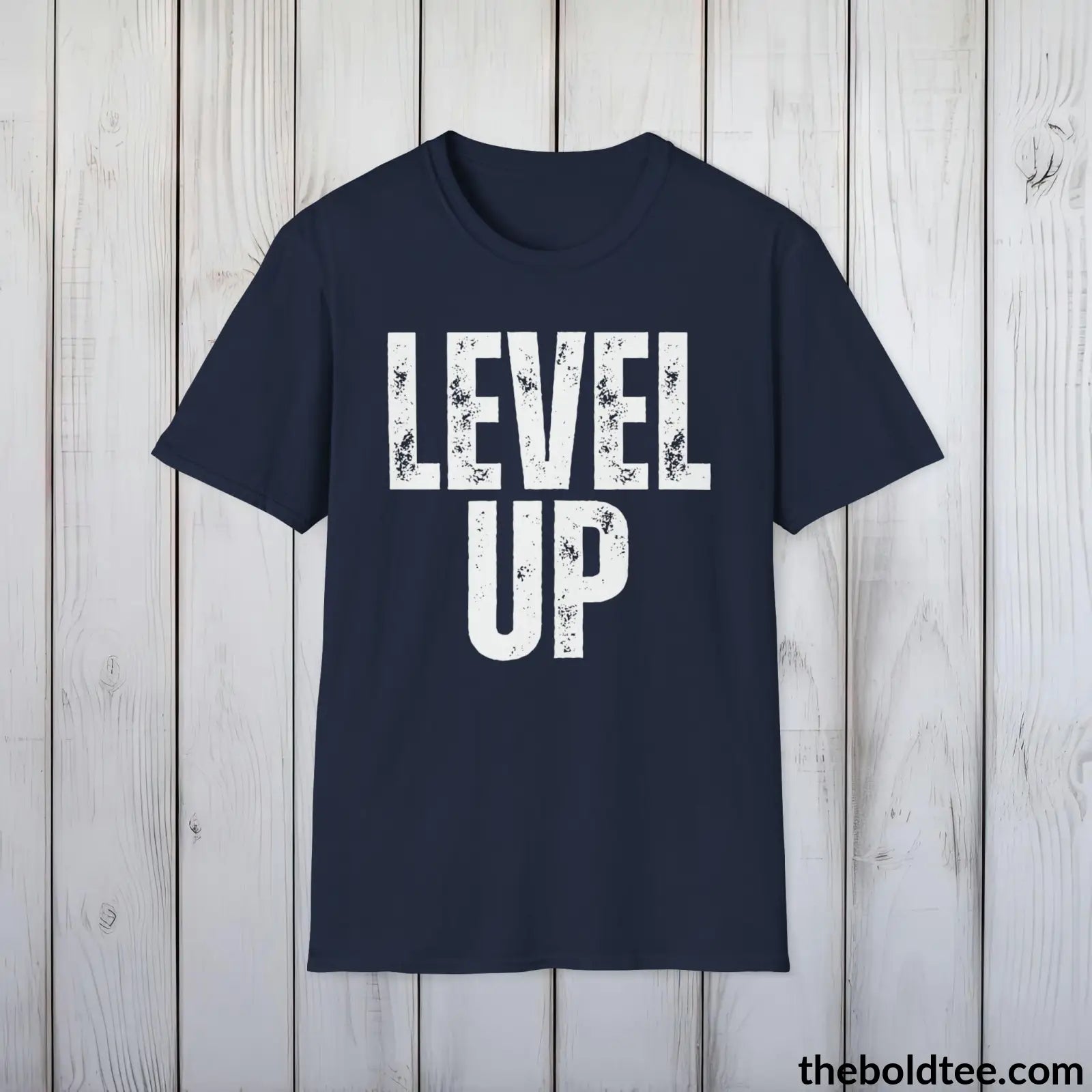 T-Shirt LEVEL UP Gamer Tee - Sustainable & Soft Cotton Crewneck Unisex T-Shirt - 9 Bold Colors