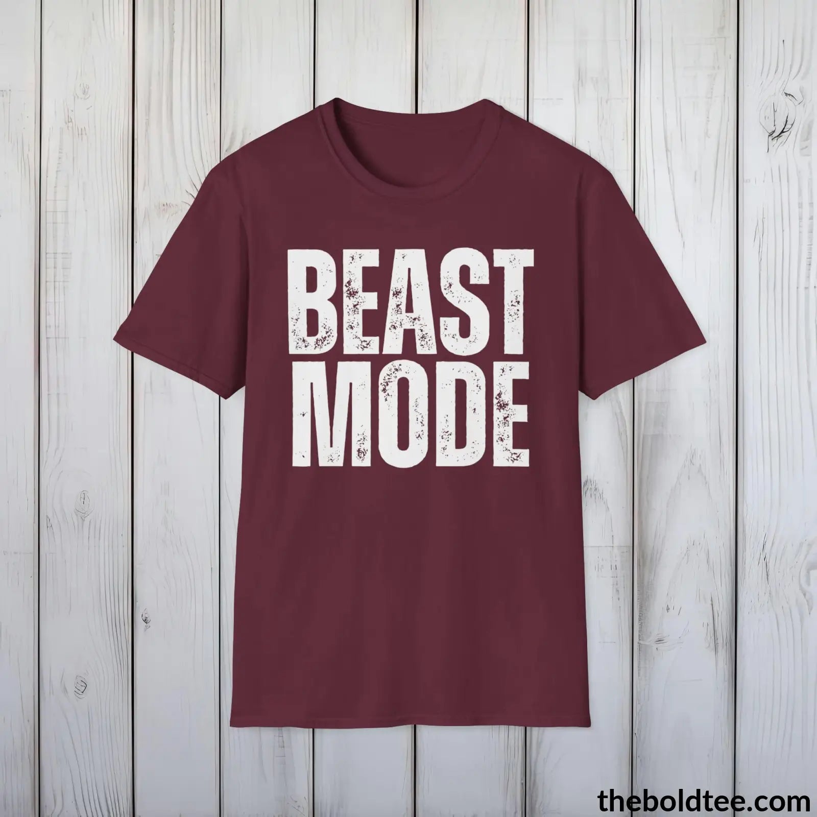 T-Shirt Maroon / S Bold BEAST MODE Tee - Premium Cotton Crewneck Unisex T-Shirt - 9 Bold Colors