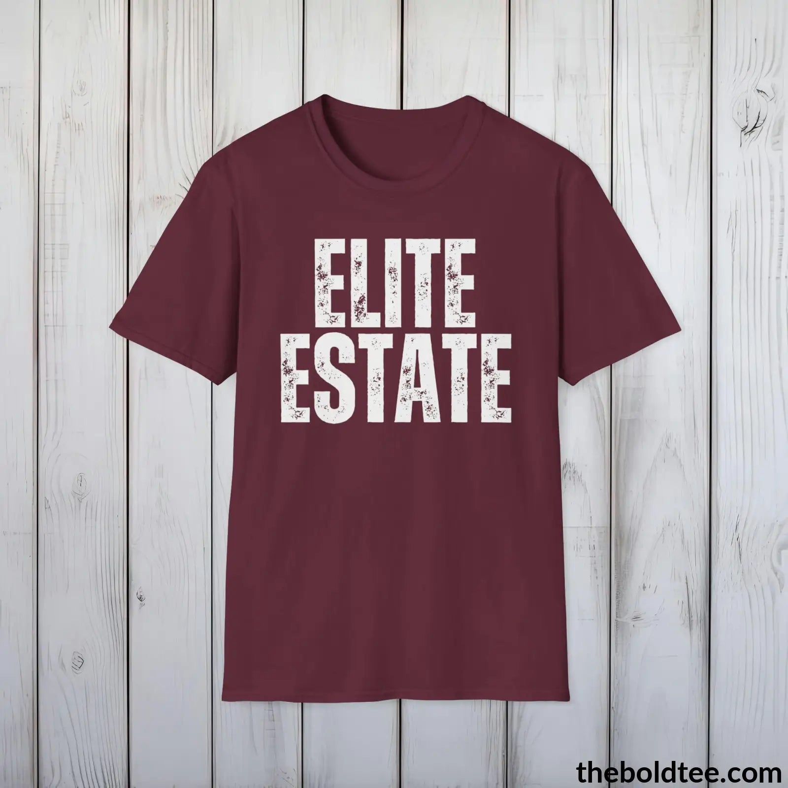 T-Shirt Maroon / S Bold ELITE ESTATE Tee - Premium Cotton Crewneck Unisex T-Shirt - 9 Bold Colors