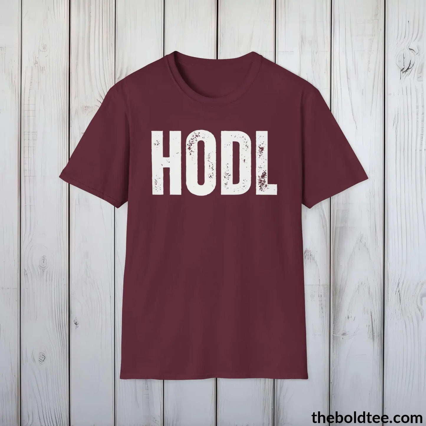 T-Shirt Maroon / S Bold HODL Tee - Premium Cotton Crewneck Unisex T-Shirt - 9 Bold Colors