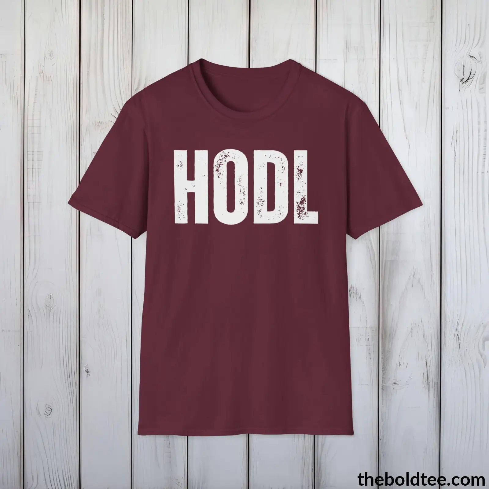 T-Shirt Maroon / S Bold HODL Tee - Premium Cotton Crewneck Unisex T-Shirt - 9 Bold Colors