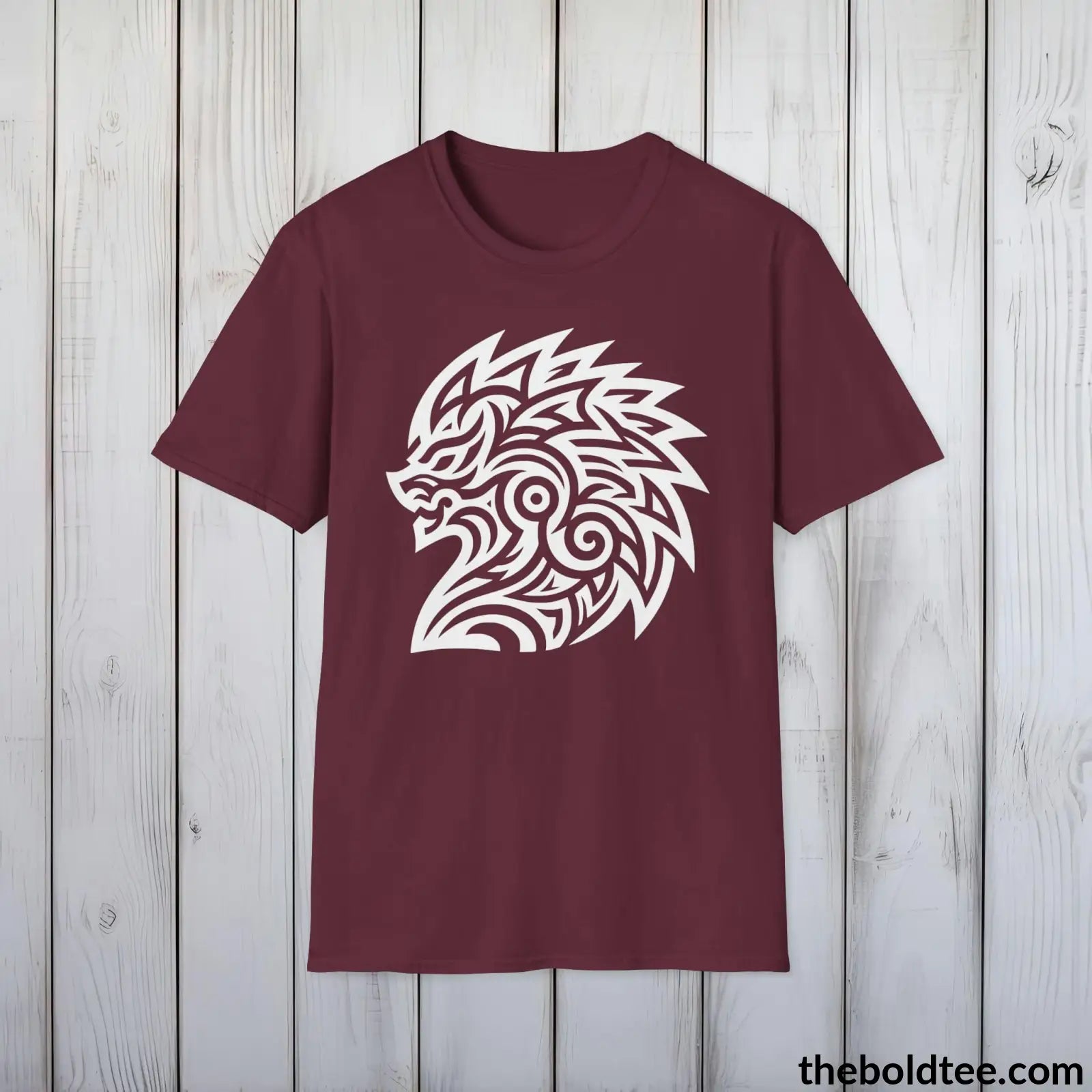 T-Shirt Maroon / S Bold Tribal Pattern Tee - Premium Soft Cotton Crewneck Unisex T-Shirt - 9 Bold Colors