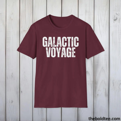 T-Shirt Maroon / S GALACTIC VOYAGE Space Tee - Casual, Sustainable & Soft Cotton Crewneck Unisex T-Shirt - 9 Bold Colors