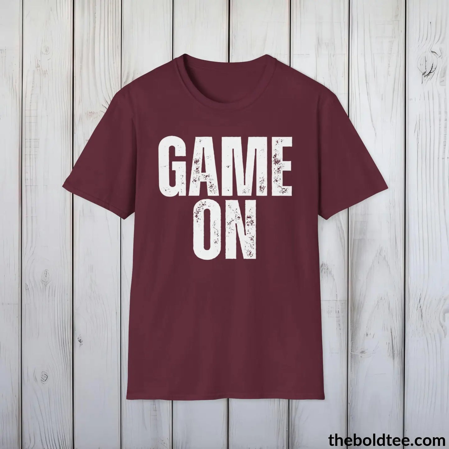 T-Shirt Maroon / S GAME ON Gamer Tee - Sustainable & Soft Cotton Crewneck Unisex T-Shirt - 9 Bold Colors