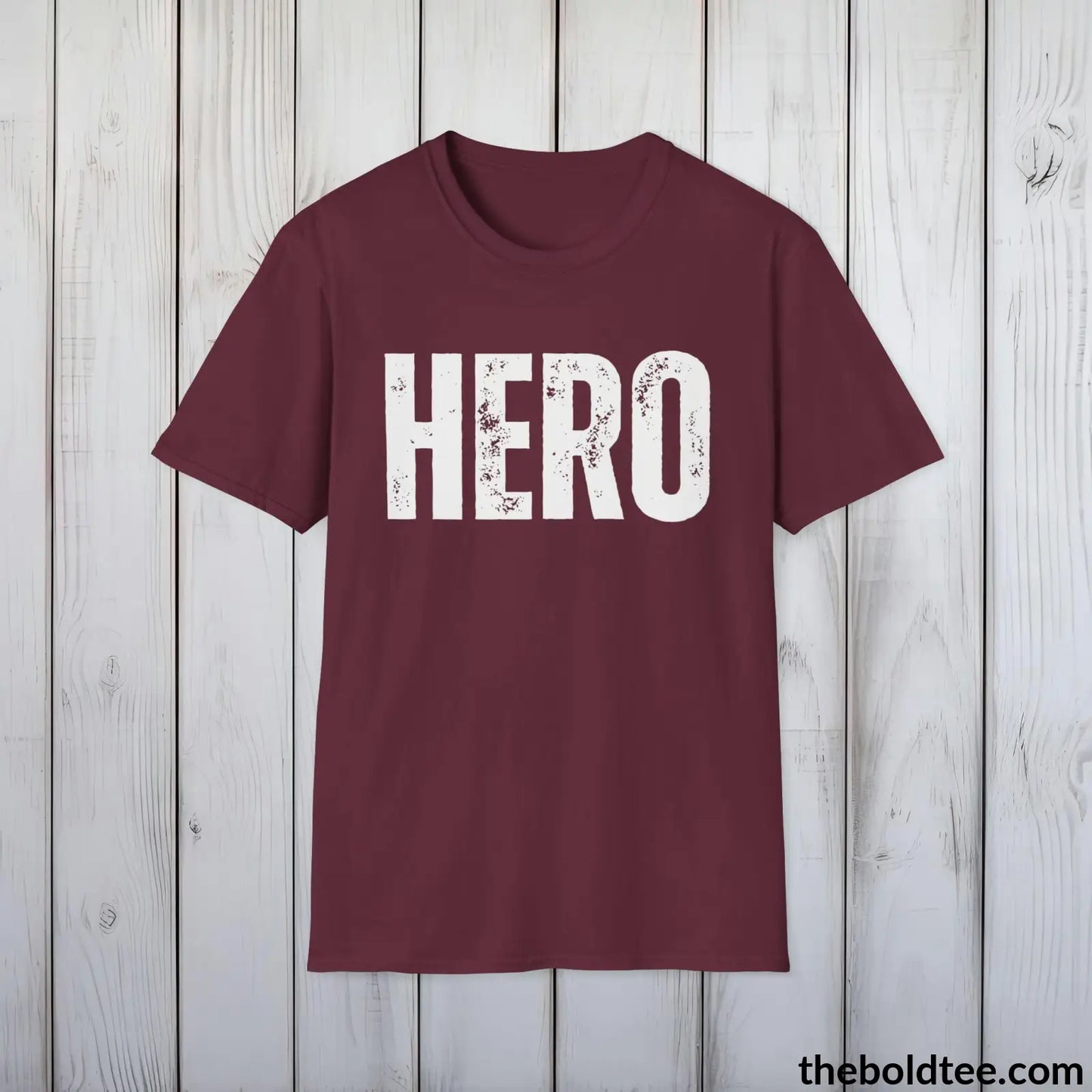 T-Shirt Maroon / S HERO Tee - Bold Urbnan Cotton T-Shirt - 9 Epic Colors Available