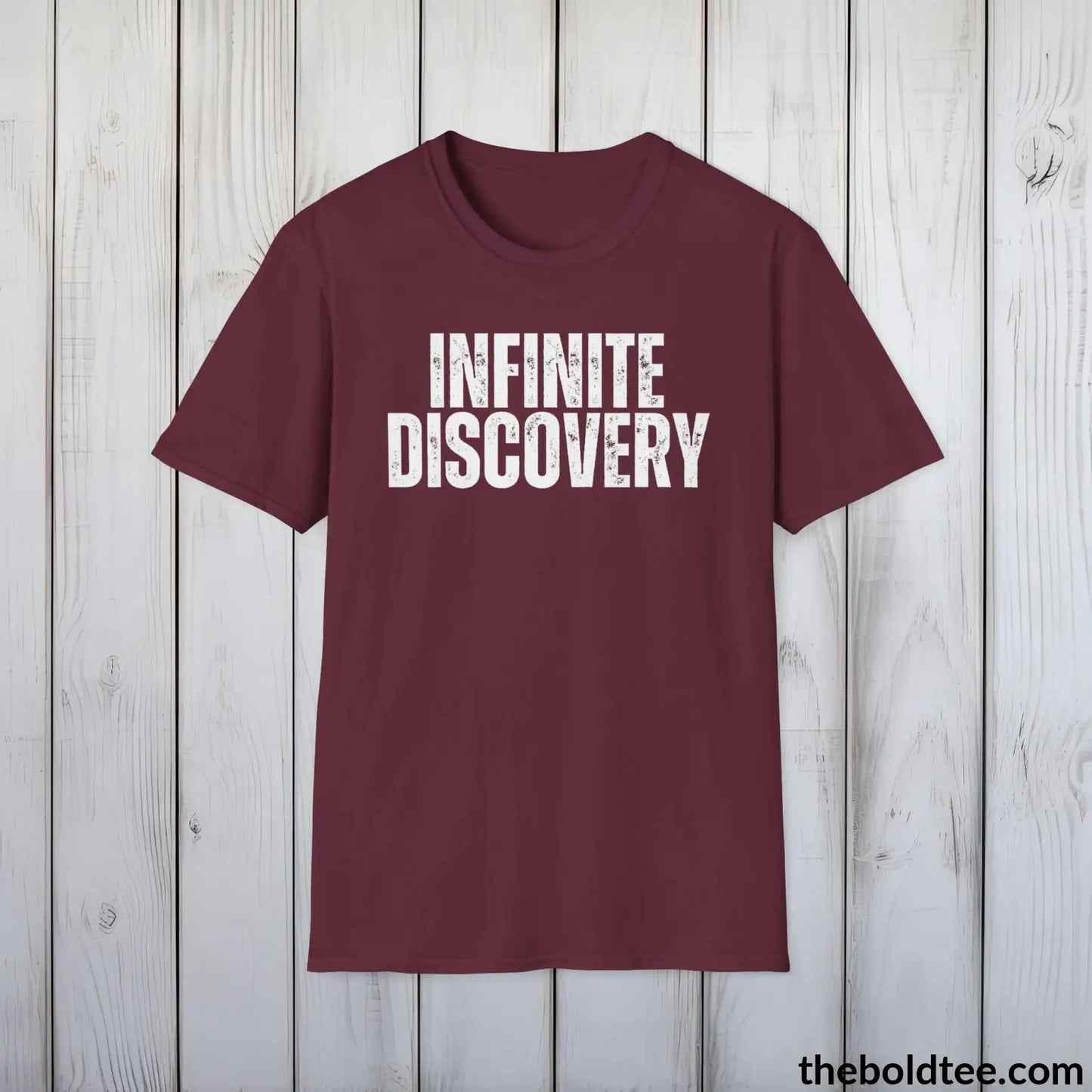 T-Shirt Maroon / S INFIINITE DISCOVERY Space Tee - Casual, Sustainable & Soft Cotton Crewneck Unisex T-Shirt - 9 Bold Colors