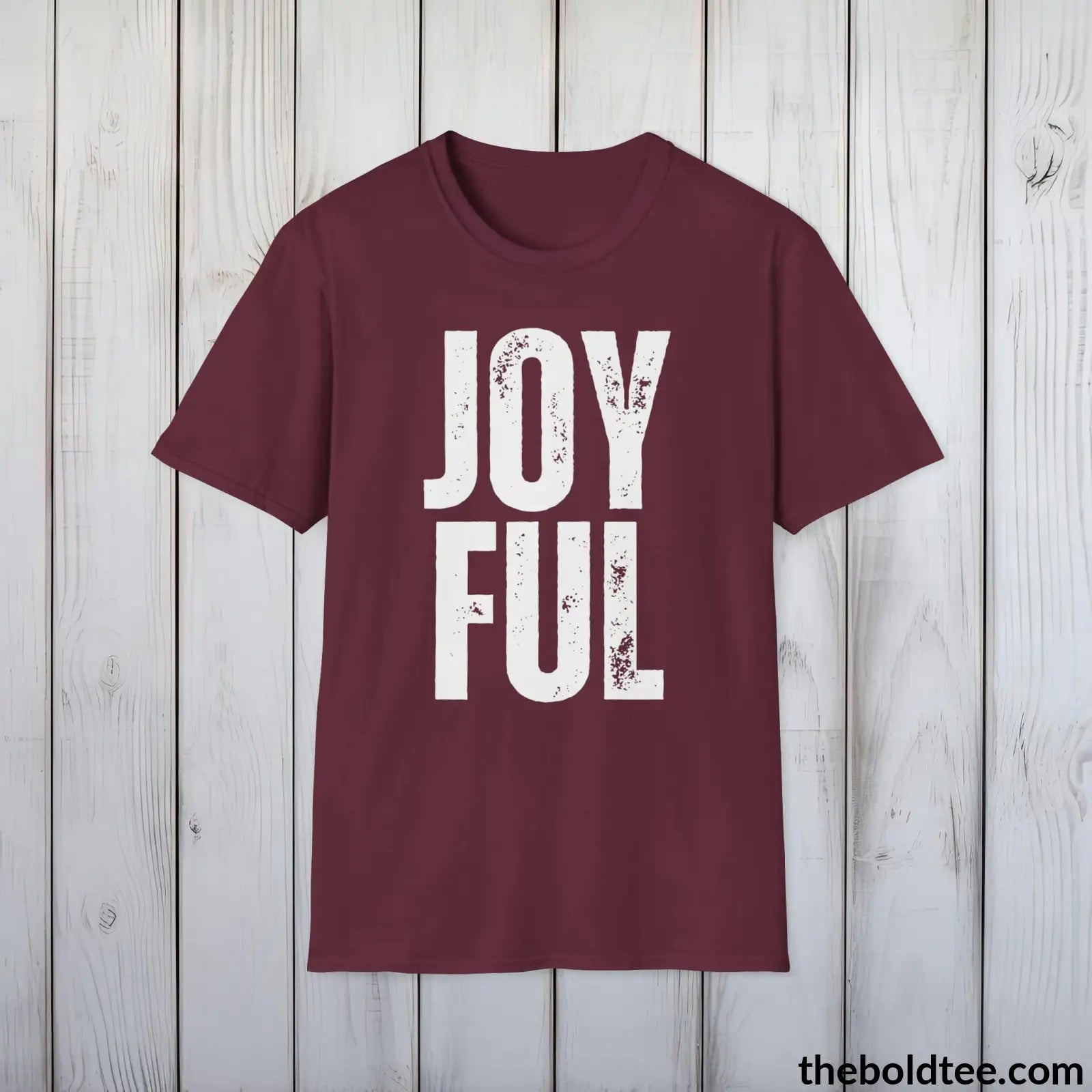 T-Shirt Maroon / S JOYFUL Tee - Casual, Sustainable & Soft Cotton Crewneck Unisex T-Shirt - 9 Bold Colors