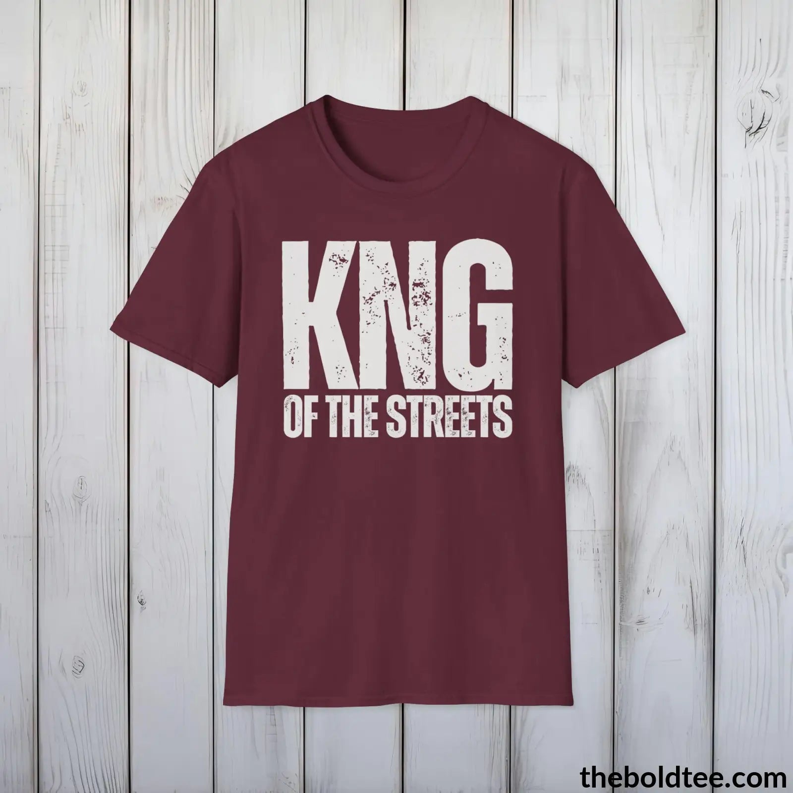 T-Shirt Maroon / S KNG of the Streets Tee - Bold Urbnan Cotton T-Shirt - 9 Epic Colors Available