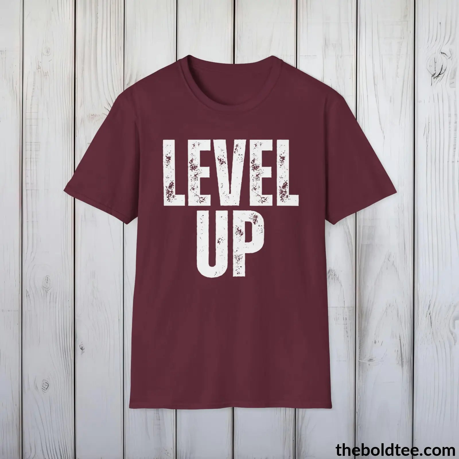 T-Shirt Maroon / S LEVEL UP Gamer Tee - Sustainable & Soft Cotton Crewneck Unisex T-Shirt - 9 Bold Colors