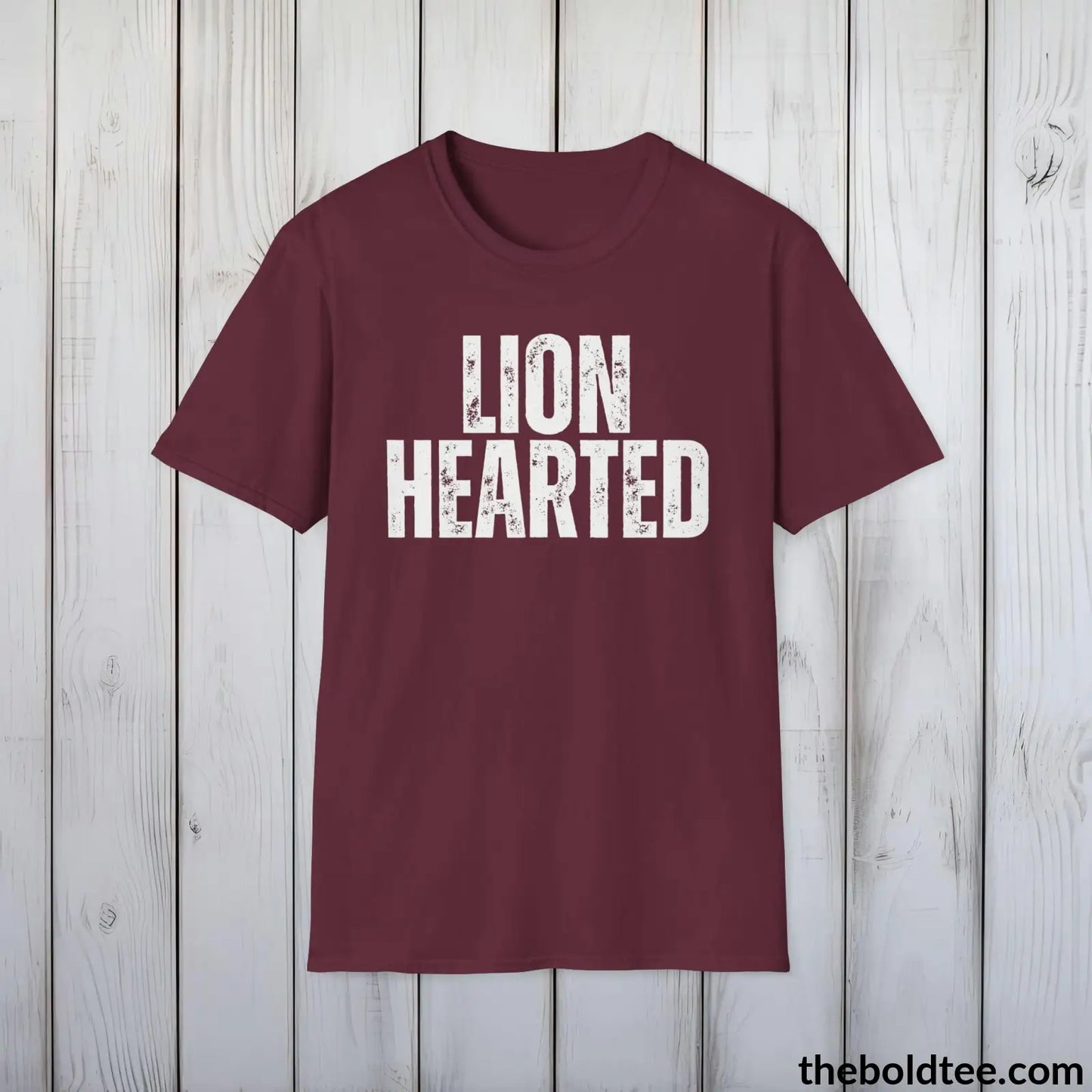 T-Shirt Maroon / S LIONHEARTED Tee - Casual, Sustainable & Soft Cotton Crewneck Unisex T-Shirt - 9 Bold Colors