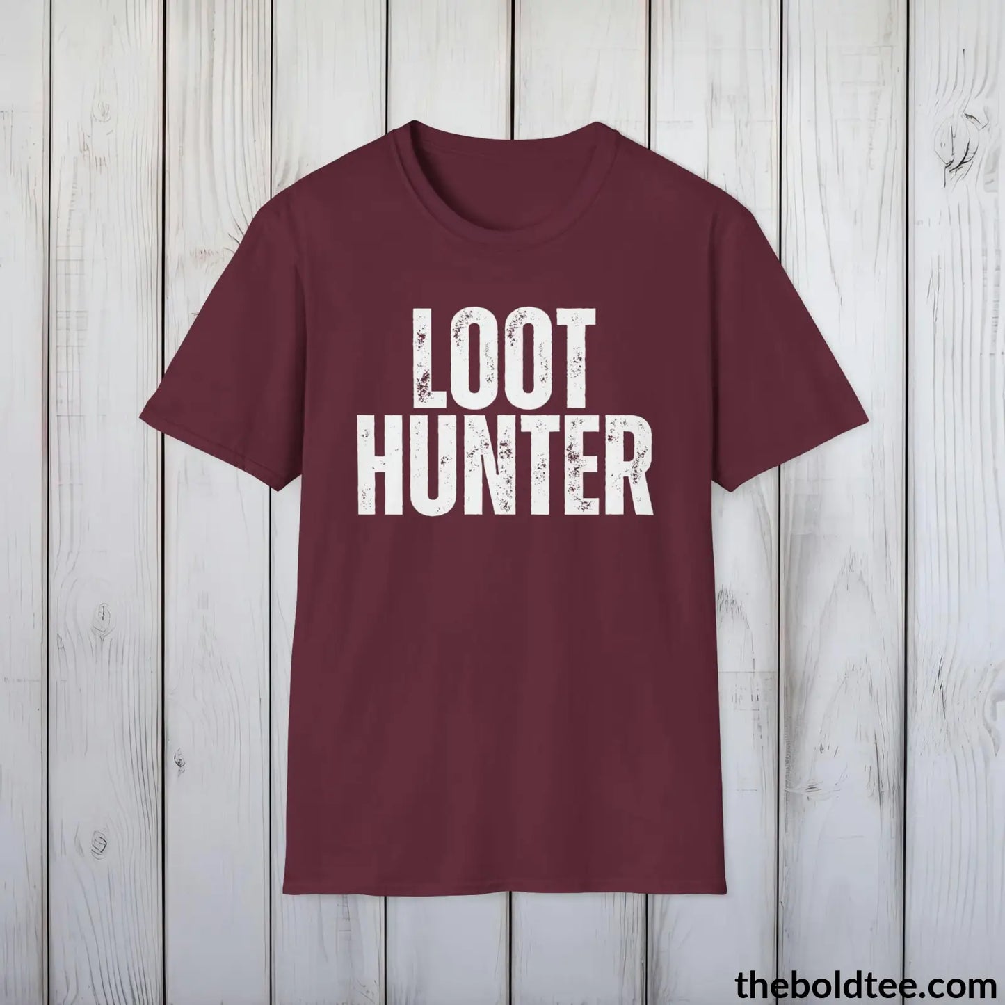 T-Shirt Maroon / S LOOT HUNTER Gamer Tee - Sustainable & Soft Cotton Crewneck Unisex T-Shirt - 9 Bold Colors