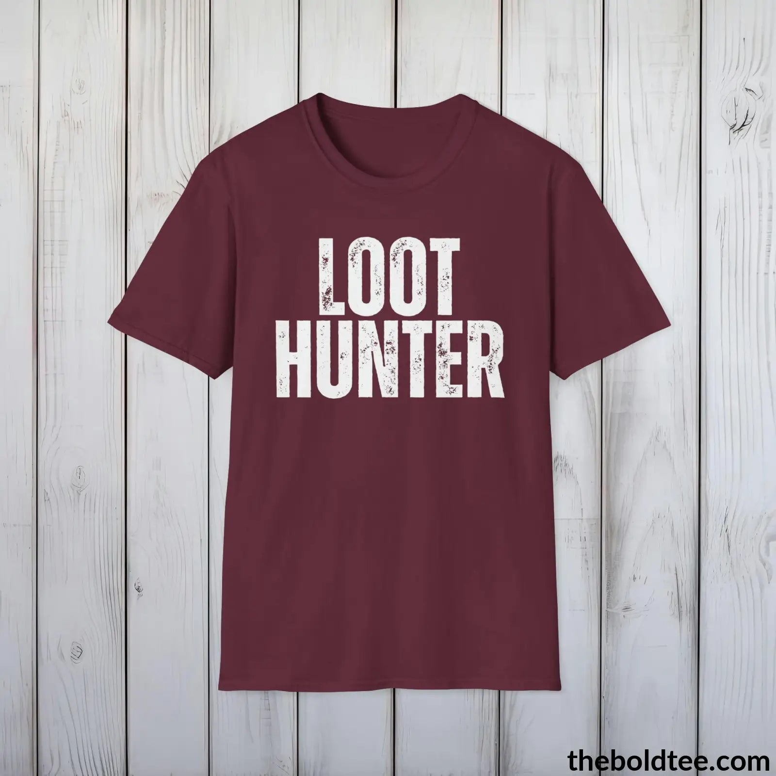 T-Shirt Maroon / S LOOT HUNTER Gamer Tee - Sustainable & Soft Cotton Crewneck Unisex T-Shirt - 9 Bold Colors