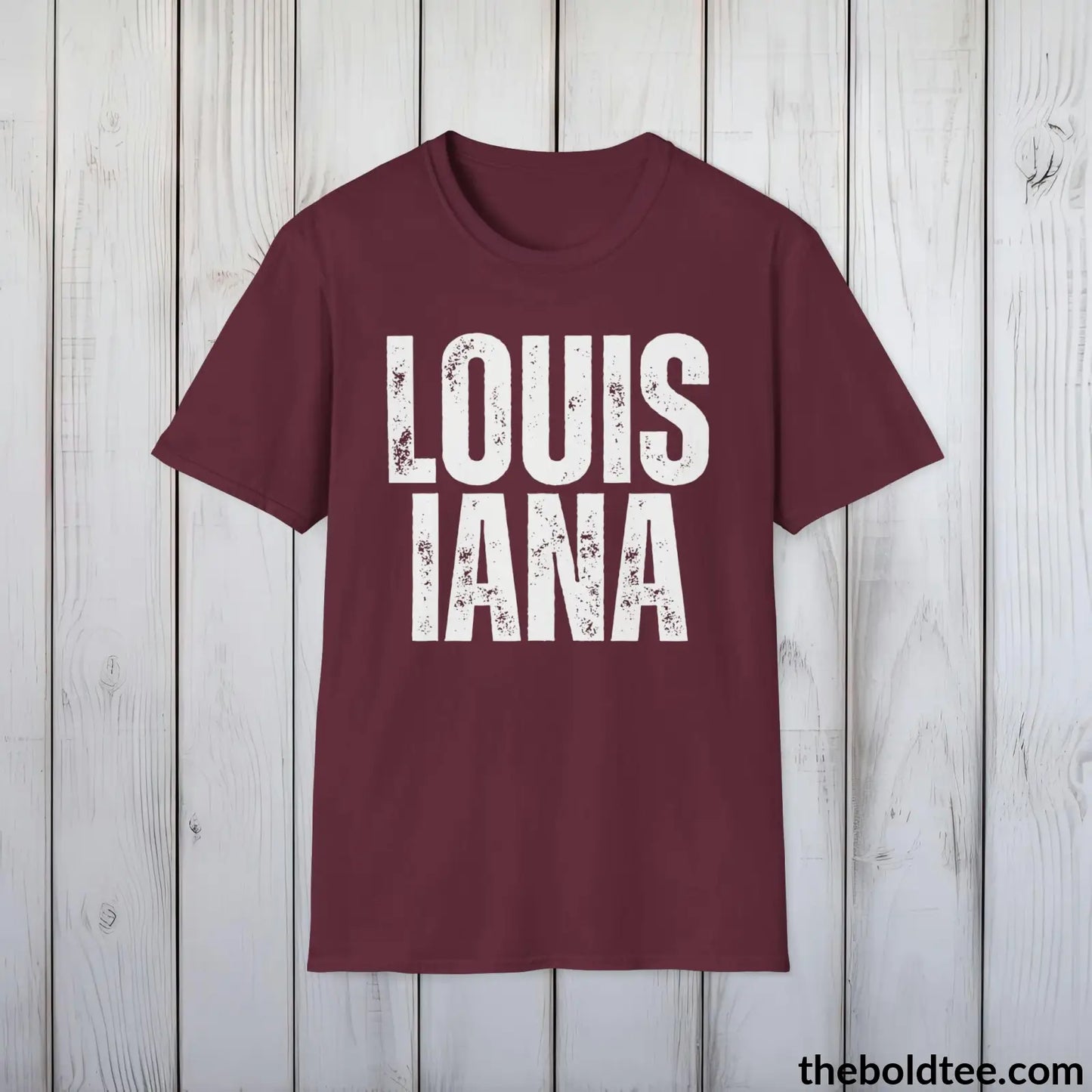 T-Shirt Maroon / S LOUISIANA Tee - Casual, Sustainable & Soft Cotton Crewneck Unisex T-Shirt - 9 Bold Colors