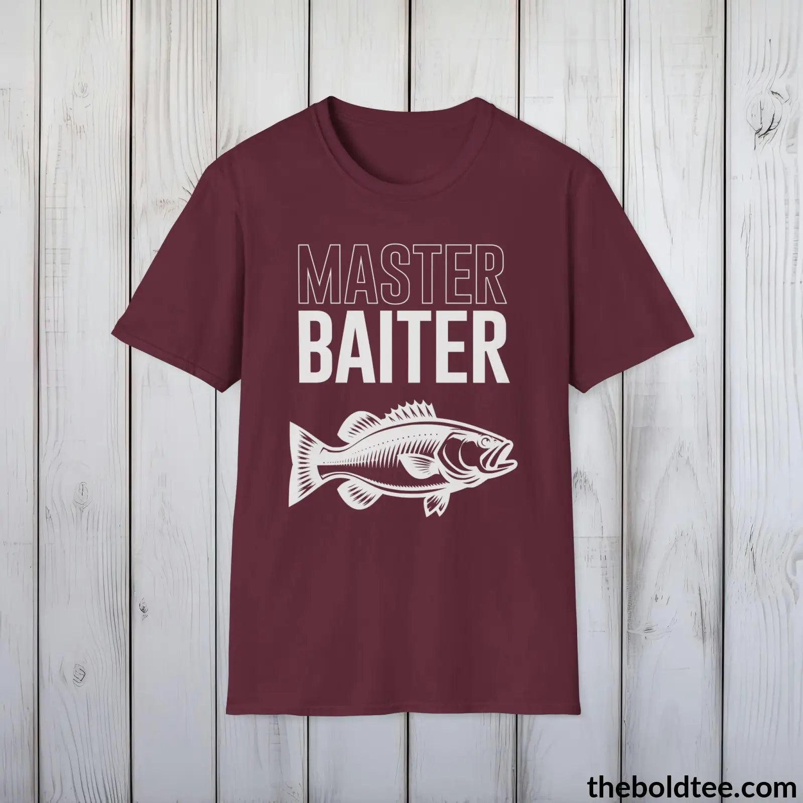 T-Shirt Maroon / S Master Baiter Fisher T-Shirt - Premium Fishing Graphic Tee - Fishing Gift For Fishermen - Epic Fishing T-Shirt - 9 Colors Available